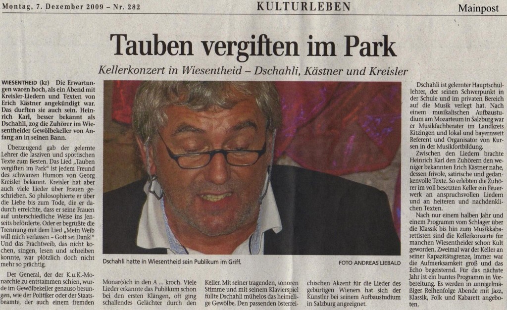 Zeitungsbericht aus der Mainpost vom 09.11.2009